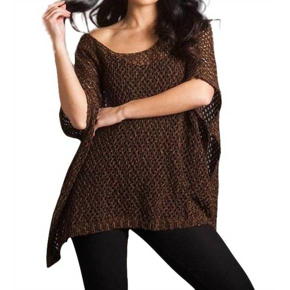 NEW FRENCH KYSS crochet poncho in spice - Picture 1 of 1